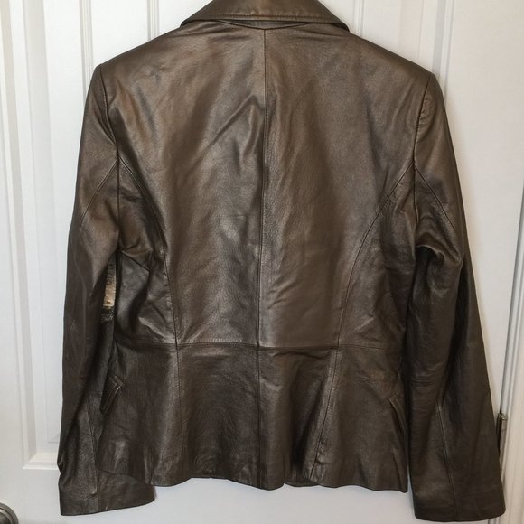 WORTHINGTON BRONZE LEATHER BLAZER-NEW WITH TAGS - Picture 6 of 7